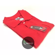 Camiseta Polo Pique Kalanuí Lisa Vermelha Com Bolso Barata