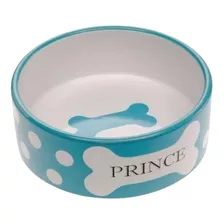 Comedouro De Porcelana Cachorro Pet Prince Azul 400ml