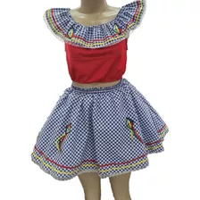 Vestido Junino Conjunto Top + Saia Adulto Festa Junina 