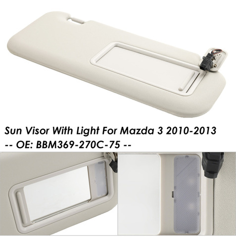 Visor Gris Derecho Con Luz For Mazda 3 2010-2013 Foto 6