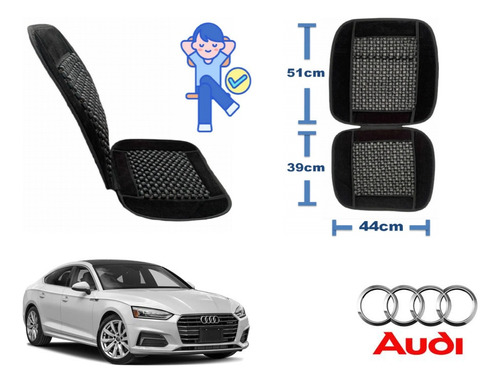 Respaldo Bolitas + Cubre Volante Piel Audi A5 2016 A 2024 Foto 4