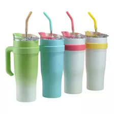 Copo Térmico Caneca Squeeze Quencher Canudo E Alça 1200 Ml