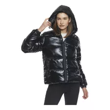 Campera Puffer Engomada Capucha Desmontable 