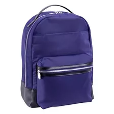 Dual Compartment Laptop Backpack Nylon 15 In Navy