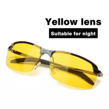 Gafas De Conducción Nocturna Antideslumbrante Uv400 Color De La Lente Amarillo Color De La Varilla Negro Color Del Armazón Negro Diseño Sunglasses