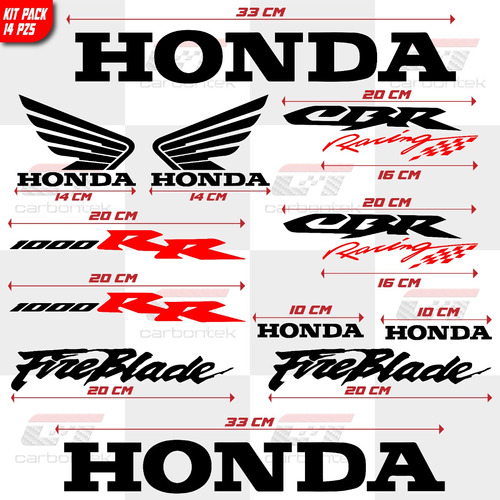 Kit Stickers Calcomana Honda Cbr 1000rr Fireblade Alas Moto Foto 5