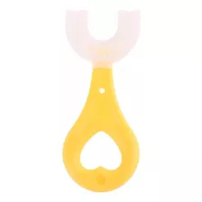 Escova Dente Infantil Formato U 360 Amarela 2-6 Anos Silicon