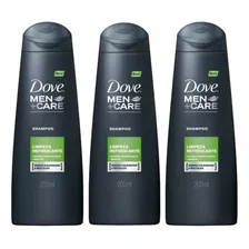 Shampoo Dove Men + Care Limpeza Refrescante 200ml Kit 3 Und