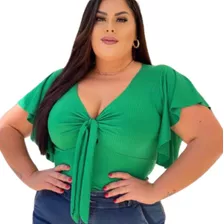 Blusinha Feminina Plus Size!!! Cropped!! 44 Ao 52!! Lindo!!!