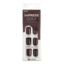 Unhas Autocolantes Kiss Ny Impress Curto Try Gray Kimc017b