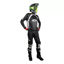 Conjunto Roupa Calça Camisa Motocross Trilha Preto Com Bolso