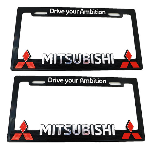  Portaplacas Premium  Mitsubishi  Juego 2 Piezas Foto 5