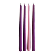Wax Adviento Candles - Velas De Cera (4 Unidades, 4 Unidades