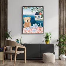 Quadro Decorativo Sala Grande Moldura 90x60 Felinos Cor Moldura Preta Cor Da Armação Preto