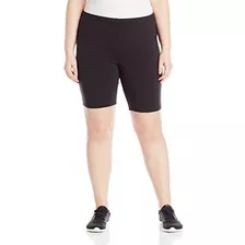 Just My Size Shorts De Punto Para Mujer, Talla Grande, Negro