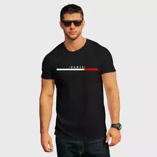 Camiseta Estampada Masculina Paris Premium 100% Algodão