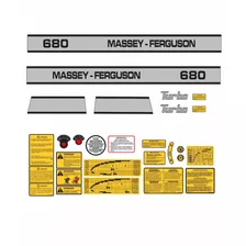 Kit Etiquetas Adesivos Trator Massey Ferguson 680 Turbo