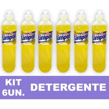 Kit 6 Detergente Limpol Anti Odor Lava Louça 500ml 