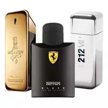 Kit 3 Perfumes Masculino Million,ferrari E 212 Vip Men 100ml