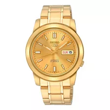 Relógio Masculino Seiko 5 Dourado Analógico Com Calendário