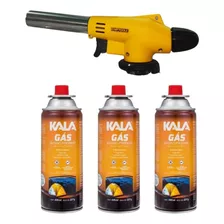 Maçarico Portátil Automatico Controle Gourmet 3 Cartucho Gas