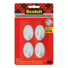 Gancho 3m Scotch Branco Pequeno 4 Unidades