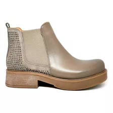 Bota De Cuero Tachas Mujer Plantilla Acolchada