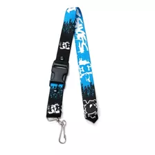 Cinta Lanyards Para Llaves Dc Azul/negro Letras Blancas