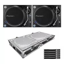 Pioneer Dj Plx-1000 Turntables Pair With Silver Cases