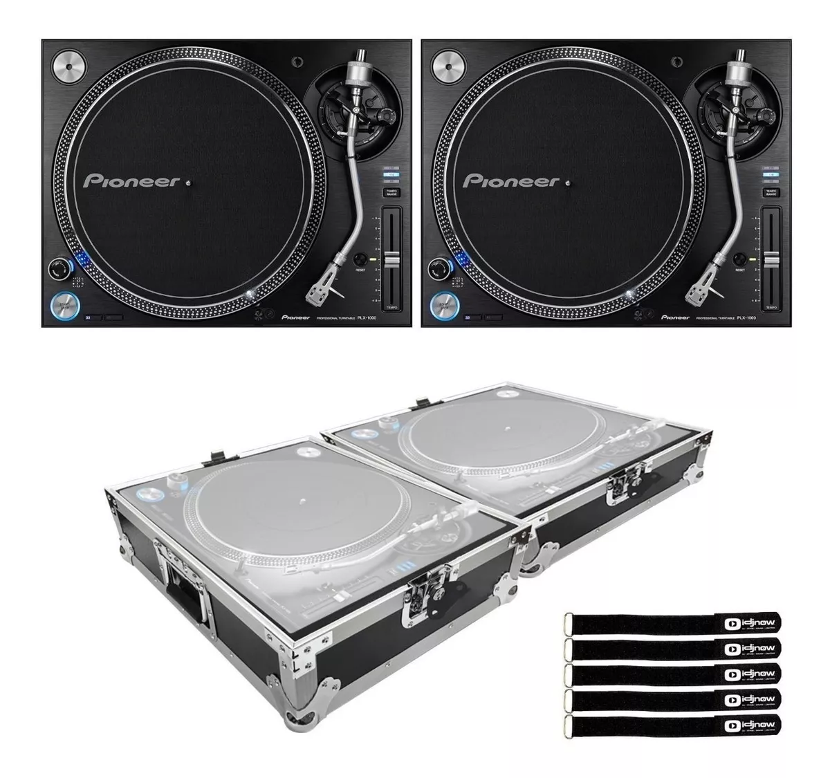 Pioneer Dj Plx-1000 Turntables Pair With Silver Cases