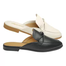 Sapatilha Mule Feminino Detalhe De Nó Conforto Elegante