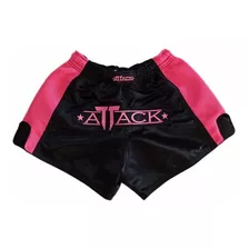 Shorts Rosa Preto Muay Thai Attack Woman Pink