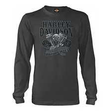 Harley-davidson Military - Camiseta Estampada De Manga Larga