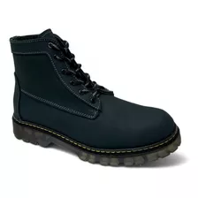 Botas Casuales De Hombre Azul De Piel Trabajo 