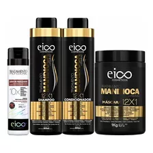 Eico Mandioca Sh + Cond 800ml + Máscara 1kg + Leave-in 280ml