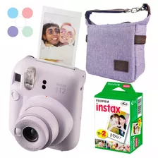 Kit Câmera Instax Mini 12 Instantanea + 20 Fotos + Bolsa Cor Lilás