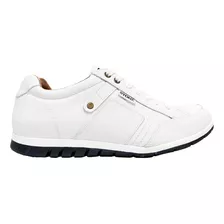 Zapatillas Stone Cuero Morrison Delta Aplique Caña Blanco