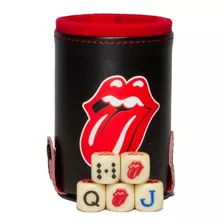 Cubilete Rolling Stones Con Portadados, 5 Dados Grabados