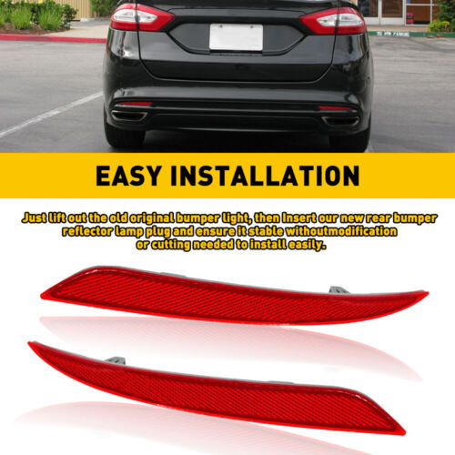 For 2013-2018 Ford Fusion Red Rear Bumper Reflector Side Aab Foto 10