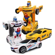 Carrinho Camaro Transformers Vira Robô Luz Som Bate Volta 