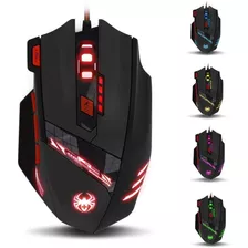 Mouse Gamer Zelotes T90 9200 Dpi 8 Botones Led Negro