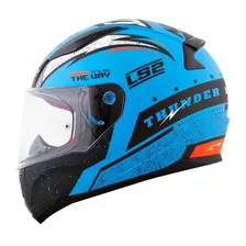 Capacete Ls2 Ff353 Rapid Thunder Matt Azul Fosco Preto Fluor