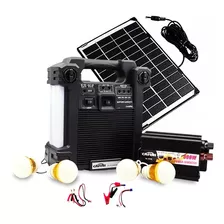 Kit Solar Portatil 4 Focos/inversor/radio Fm Am/bluetooth