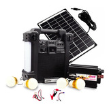 Kit Solar Portatil 4 Focos/inversor/radio Fm Am/bluetooth
