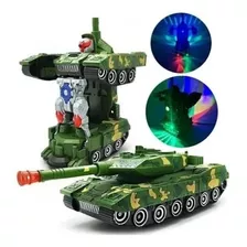 Tanque Militar Exército Tank Vira Robô C/ Som Luz Brinquedo