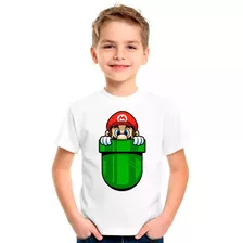 Camiseta Jogo Super Mario Camisa Blusa Moleton Infantil34