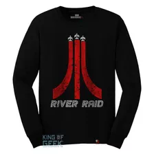 Camiseta Manga Longa River Raid Atari Game Retrô Camisa Geek