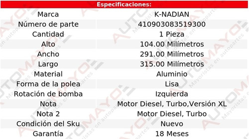 Bomba Agua K-nadian Fiat Ducato L4 2.3l 11-19 Foto 3