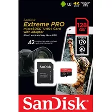 Microsdxc 128gb Sandisk Extreme Pro 170mb/s A2 Com Adaptador