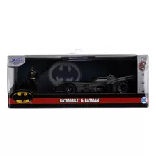 Batimóvil 1/32 Batman Tim Burton Con Figura Metálica Batman Color Negro